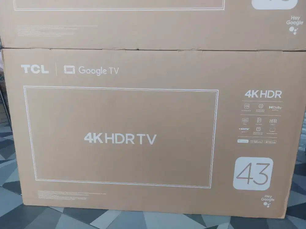 Tcl 43 inch 43V6C google tv layar 4K UHD remot voice