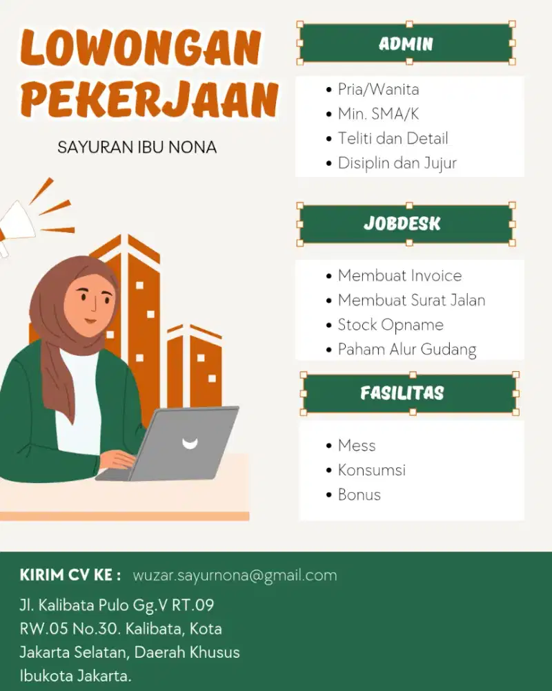 Lowongan Kerja Admin Gudang