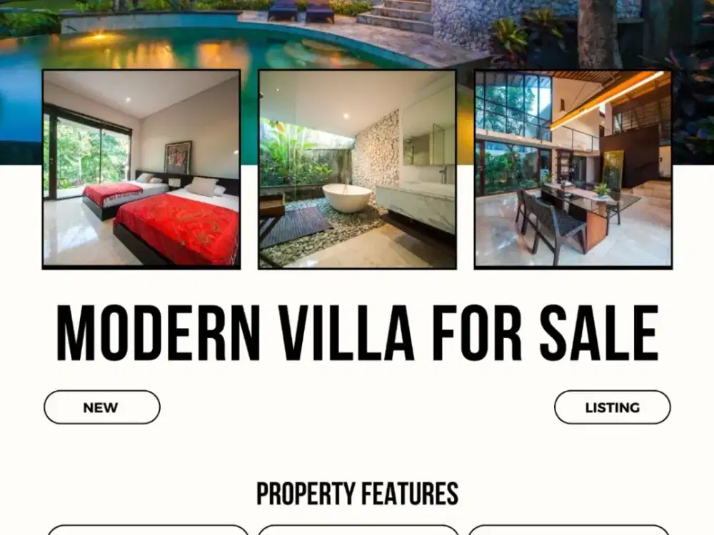 FOR SALE VILLA WITH BEAUTY SWIMMING POOL AND JUNGLE VIEW AT SUKAWATI