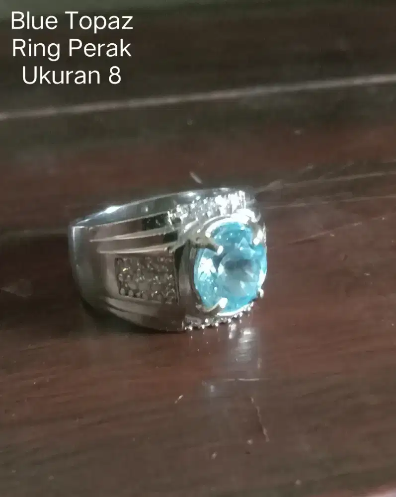 Cincin Asli Batu Topas Ring Perak