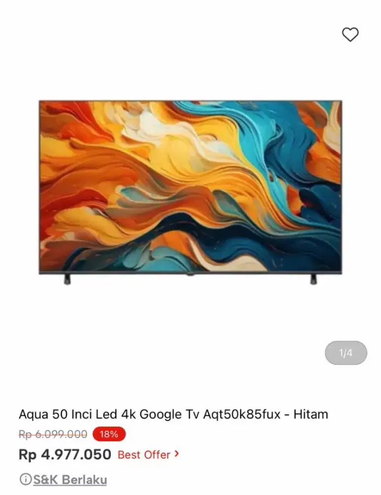 Google tv Aqua 50 inci Led 4k