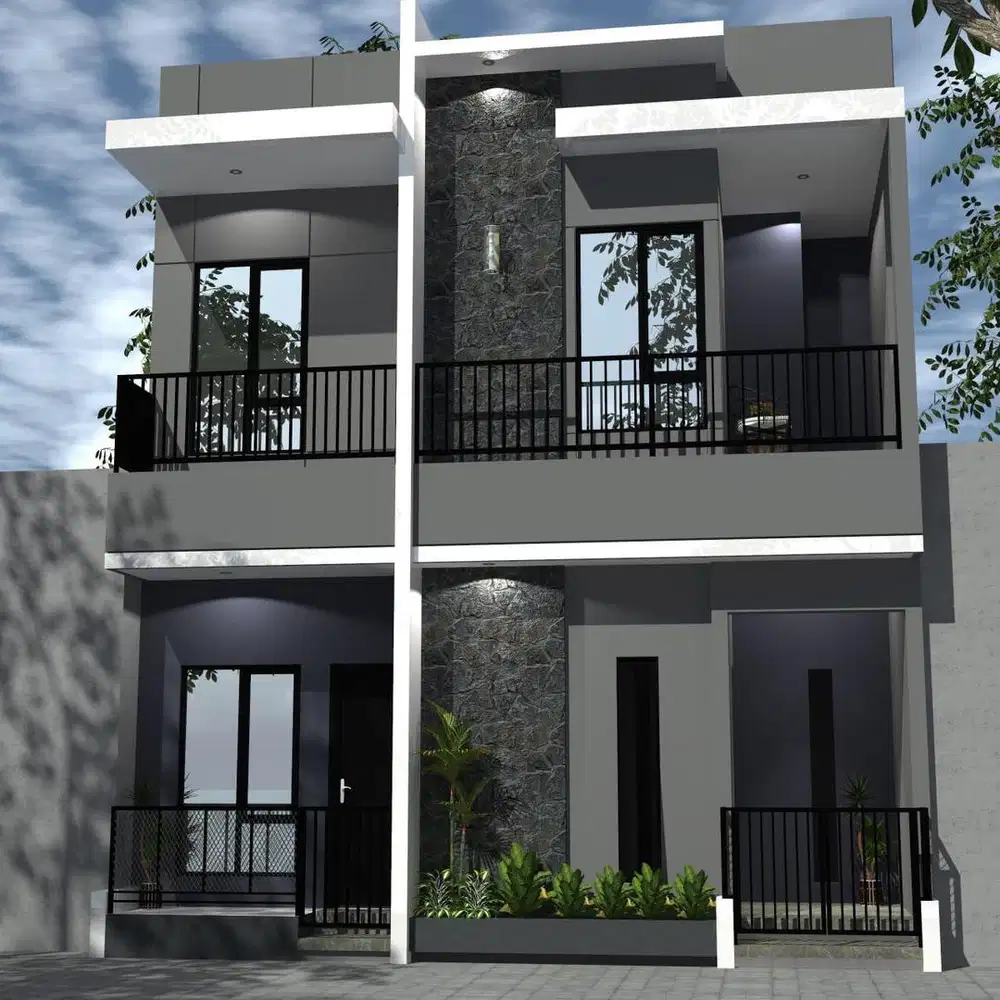 Rumah Baru, Ploso Timur ; 2 lantai SHM , row jalan 2 mobil