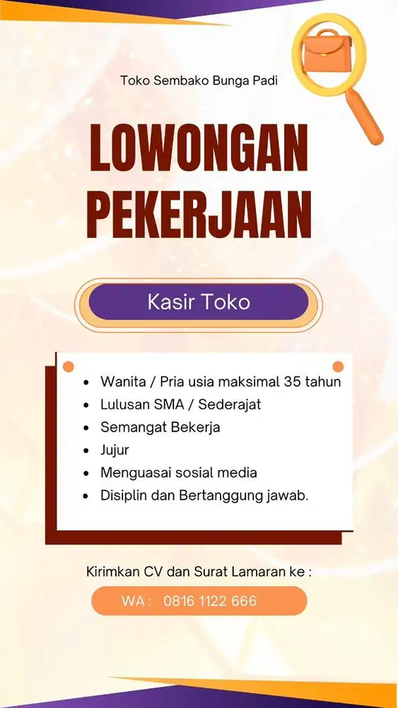 Lowongan Kerja Toko Sembako