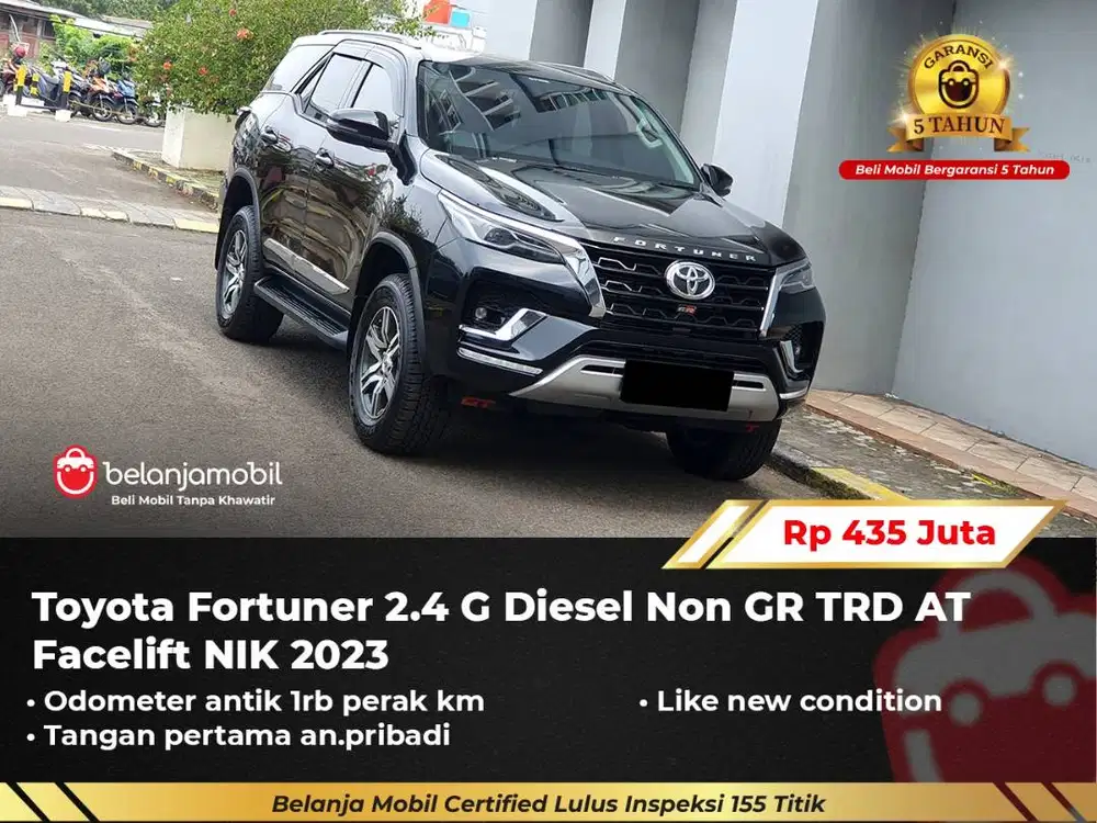 [ GARANSI 5TH ] Toyota Fortuner 2.4 G Diesel Non GR TRD AT 2023/2024