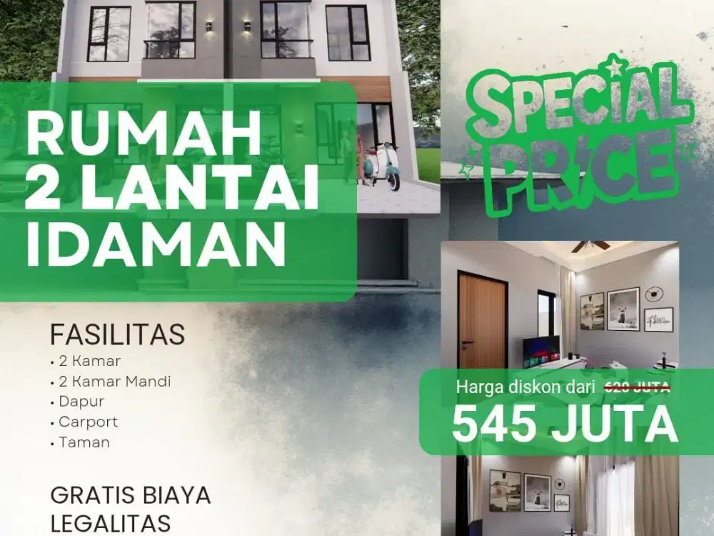 Rumah Mewah Diskon 75 jt Dekat Cipageran Cimahi Gratis Biaya Lefalitas