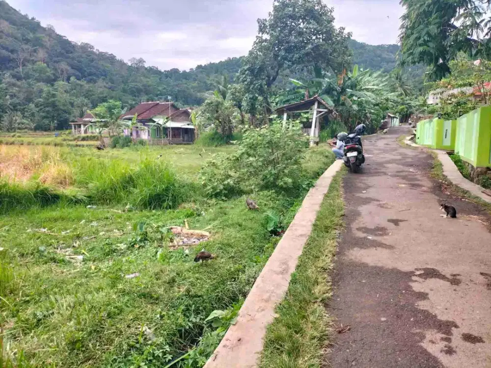 Tanah pinggir jalan kampung view pegunungan adem