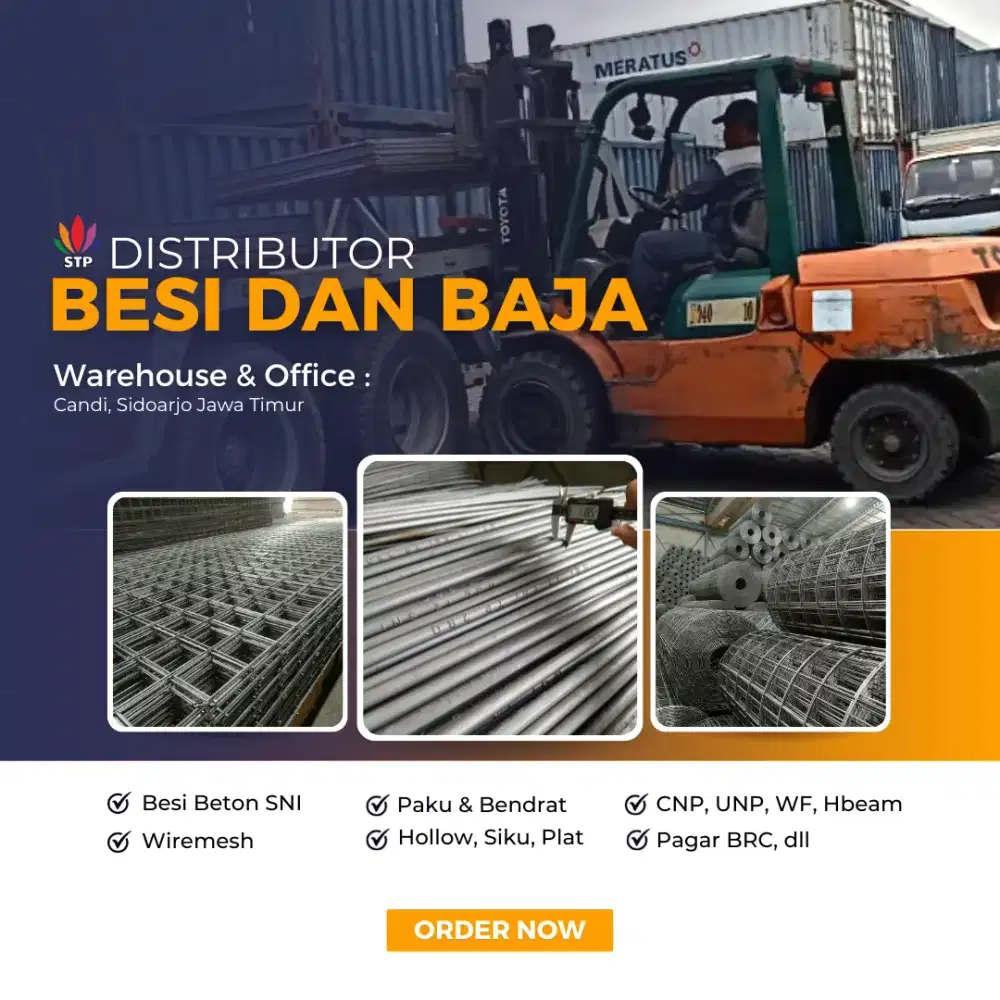 Jual wiremesh, bondek, besi beton, bendrat, besi cnp dan unp, wf, siku
