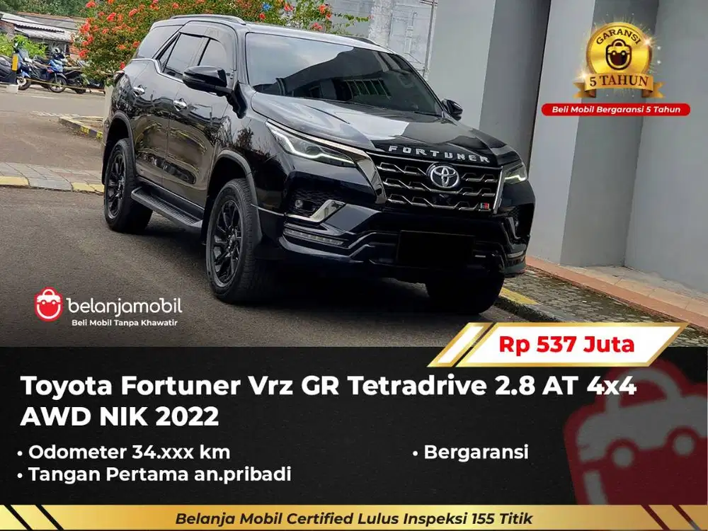 [ GARANSI 5TH ] Toyota Fortuner Vrz GR Tetradrive 2.8 AT AWD 2022/2023