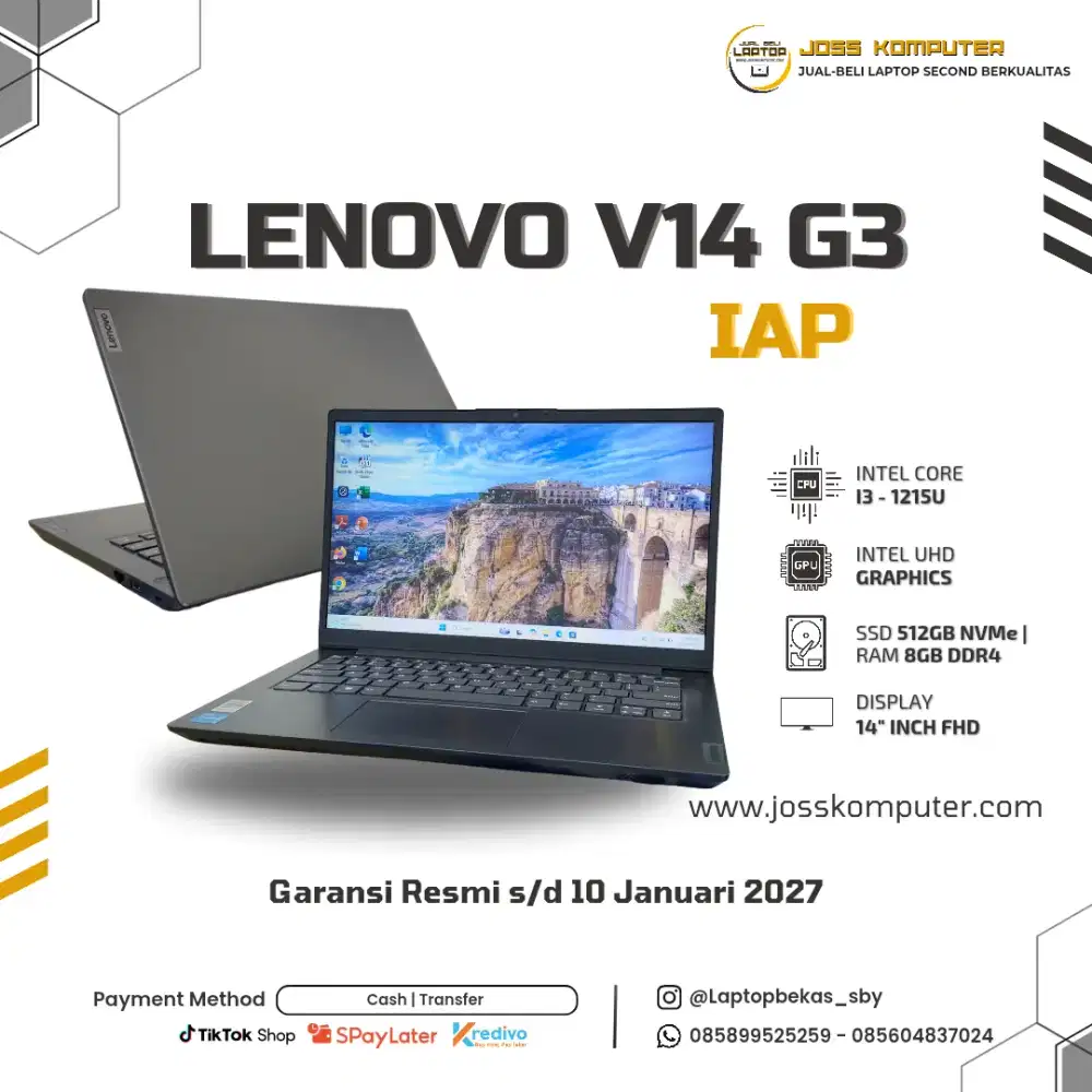 Laptop Second LENOVO V14 G3  Intel Core i3-1215U (8GB / SSD 256GB)