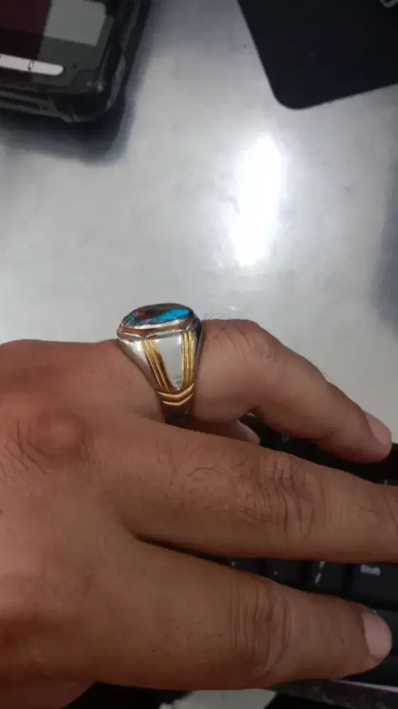 Cincin batu pirus persia natural