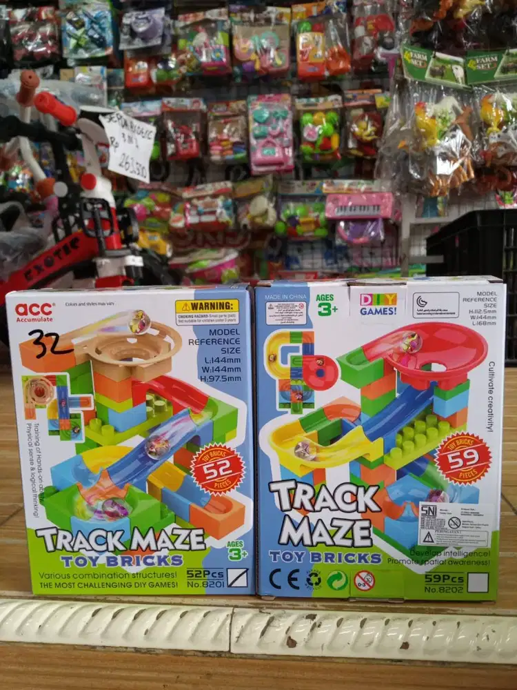 mainan anak track maze bricks
