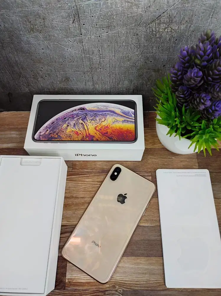 iphone xs max 512gb gold bh 100% ex inter imei aman bisa tuker tambah