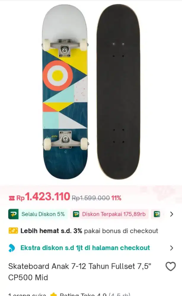 Skate board Decathlon usia 6th keatas