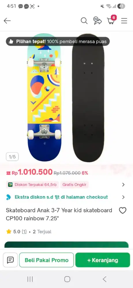 Skate Board Decathlon usia 3-7 tahun