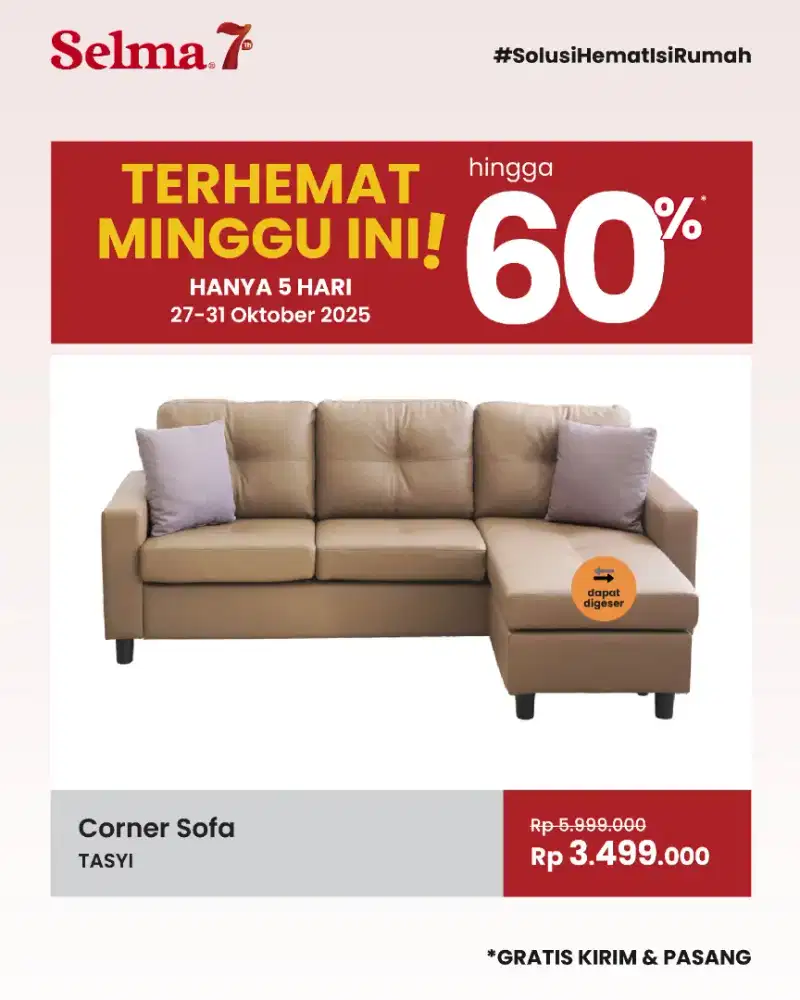 Promo sofa L minggu ini
