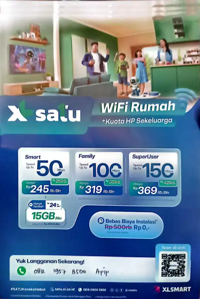XLSatu Wifi promo gratis biaya pemasangan