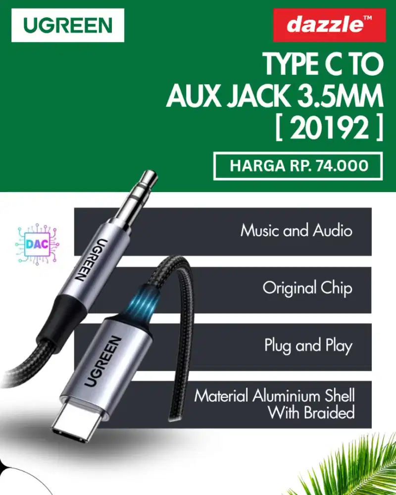 UGREEN AUX AUDIO TYPE C CABLE (20192)