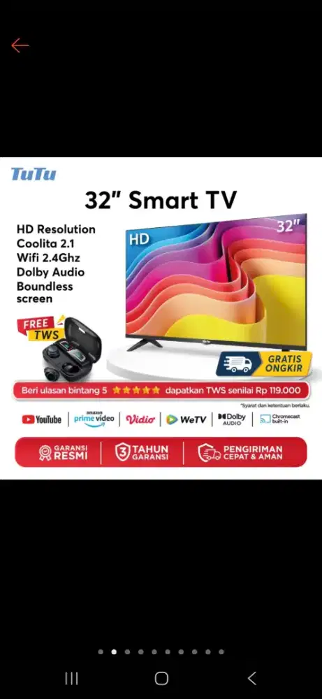 Tv Tutu 31' jarang dipakai beli 1th lali