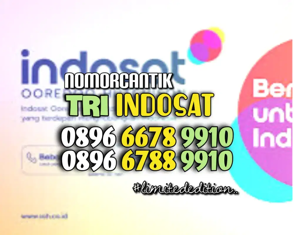 (bisa COD) Nomor CANTIK kartu TRI INDOSAT HOKI NAIK 7891011 #02