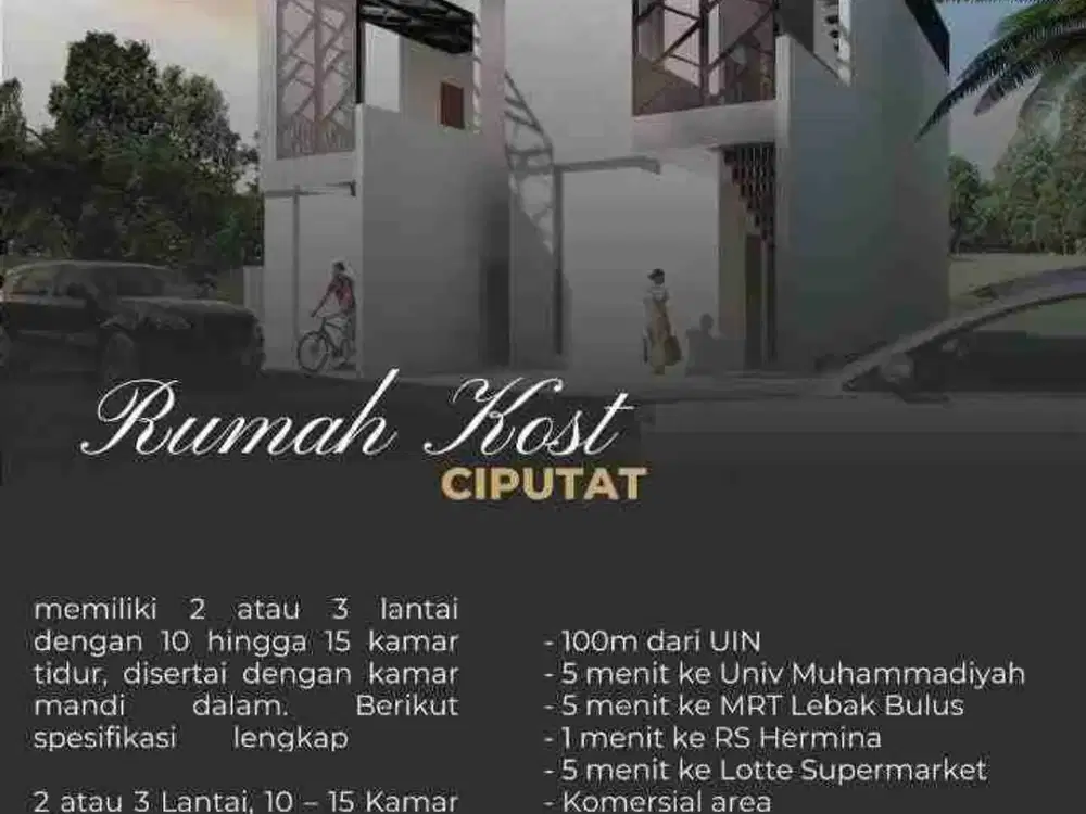 Dijual Kos Kosan 10 Kamar Full Furnished Dekat Kampus UIN (VKK) Tangerang Selatan