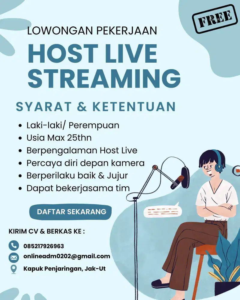 Dibutuhkan Host Live Streaming