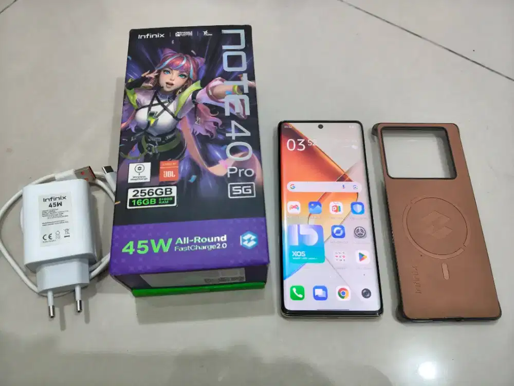 HP Infinix NOTE 40 Pro 5G 256 / 16 gb 45 W sound JBL Wireless Charger