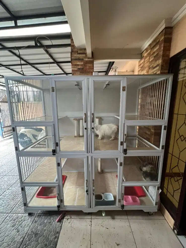 Kandang kucing alumunium | kandang kucing mewah | hotel kucing |