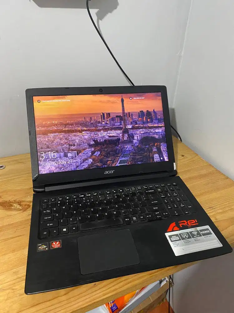 Dijual Laptop Bekas Acer Aspire AMD Ryzen 3 HDD 1 TB + SSD 256 GB