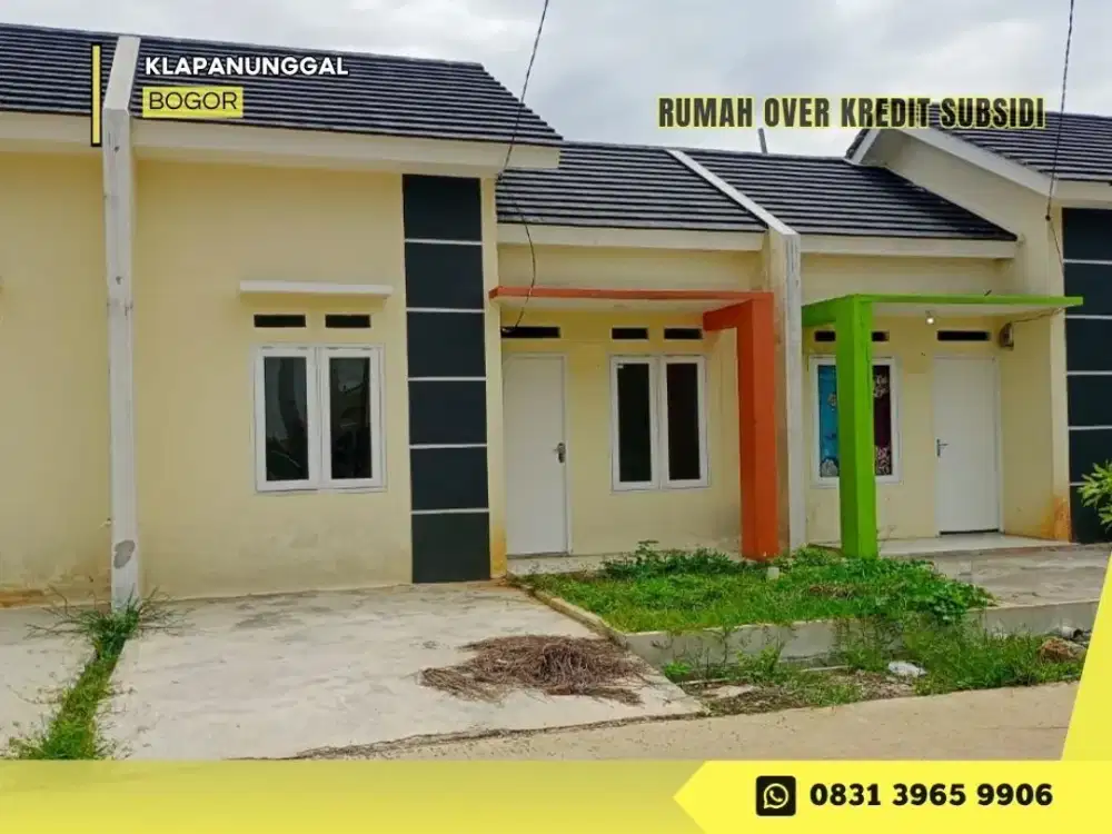 Rumah Subsidi 39JT Over Kredit dkt Tol di Pesona Kahuripan 1 Bogor