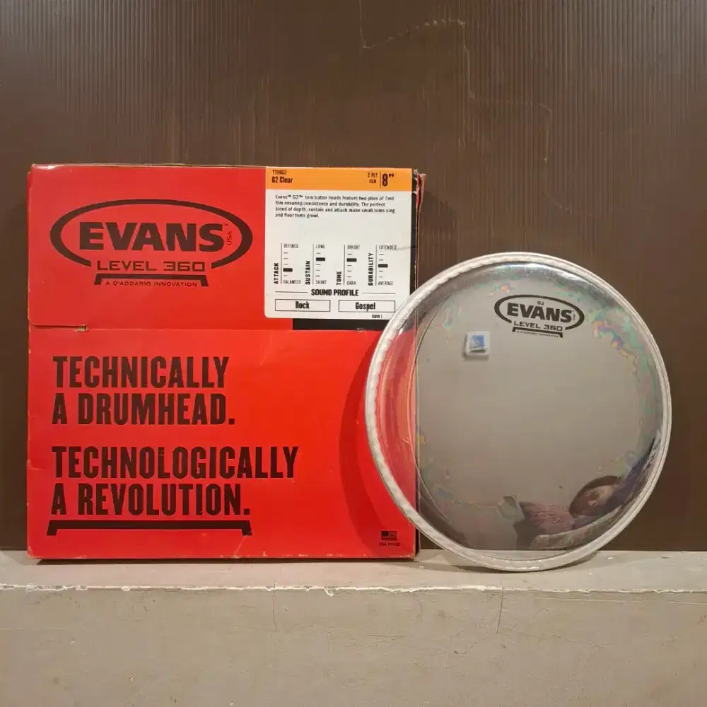 Kulit tom merk Evans G2 Clear 2 ply
TT08G2
8