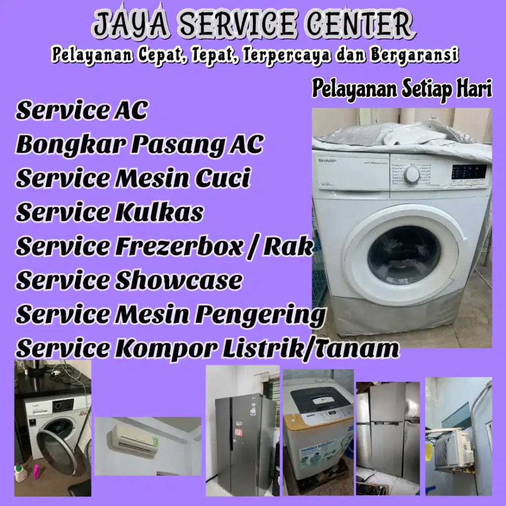 Service AC Mesin Cuci Bongkar Pasang AC Servis Kulkas Frezer Sawahan