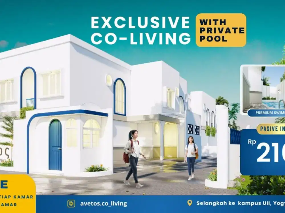 KOST EKSKLUSIF YOGYAKARTA BELAKANG KAMPUS UII INSTAGRAMABLE FREE FURNISH