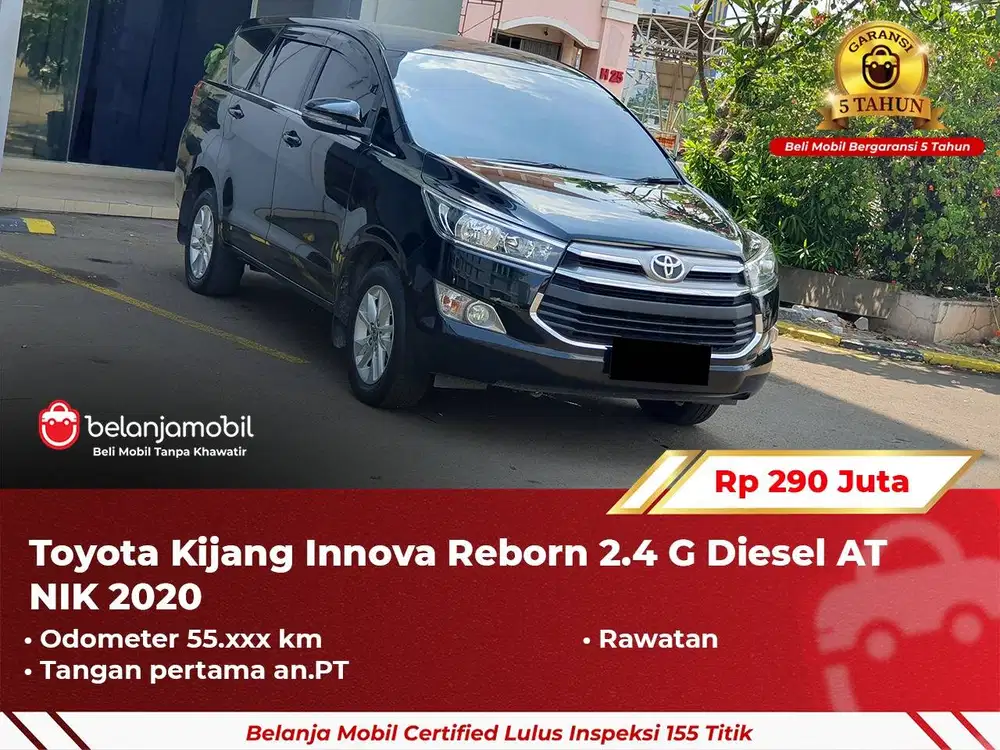 [ GARANSI 5TH ] Toyota Kijang Innova Reborn 2.4 G Diesel AT 2020/2021
