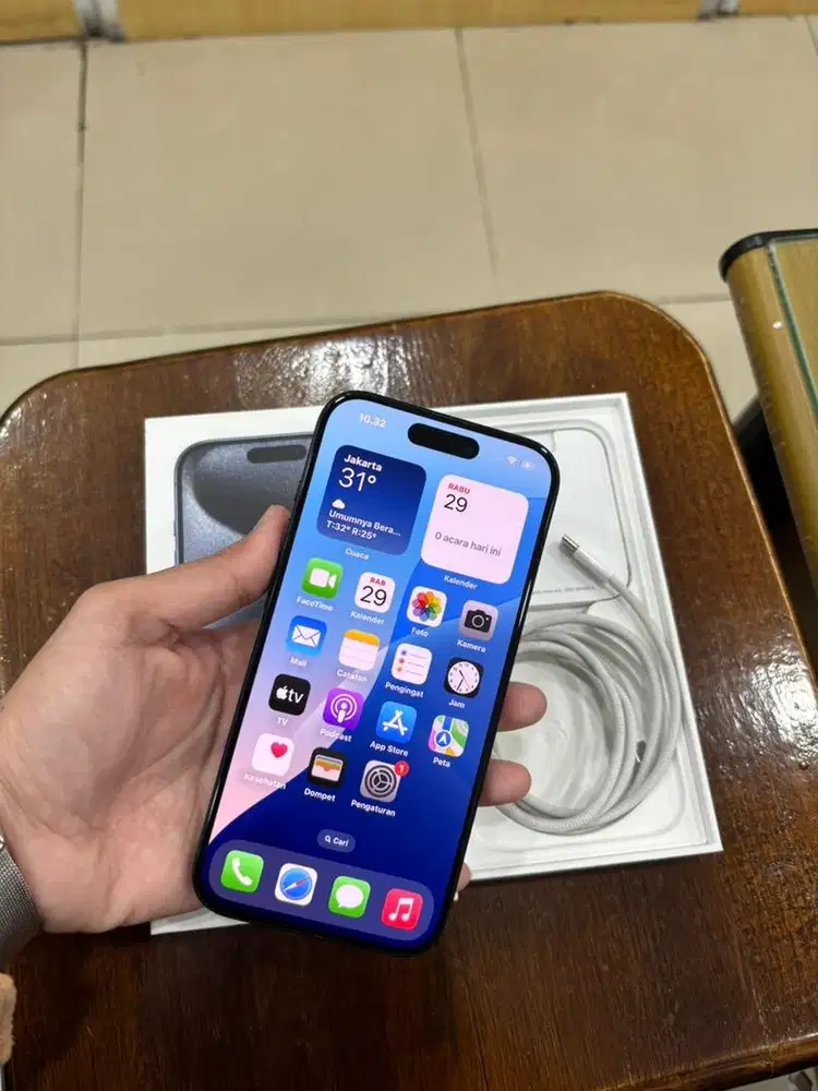 Iphone 15 pro 128gb blue titanium  bh88% ex ibox