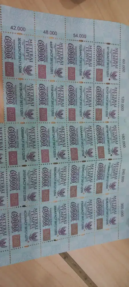 Dijual Materai 6000 sebanyak 26 pcs