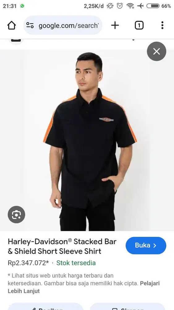 Kemeja pendek harley davidson