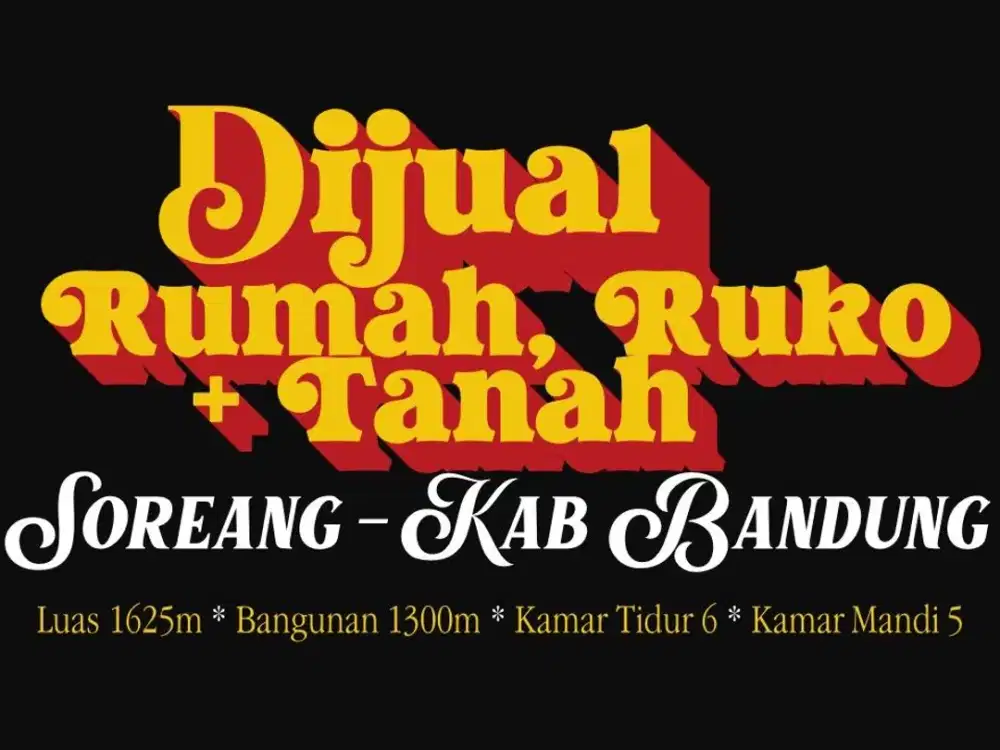 JUAL RUKO RUMAH DAN TANAH, KOPO, SOREANG, KABUPATEN BANDUNG,BANJARAN,