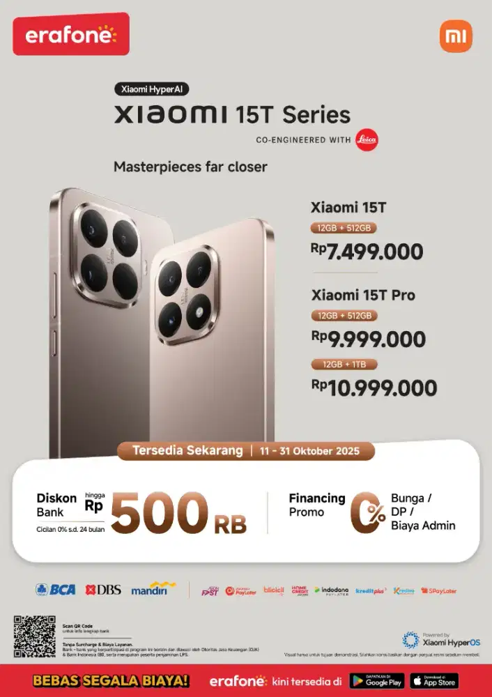Xiaomi 15T & 15T Pro Kredit tanpa DP syarat KTP
