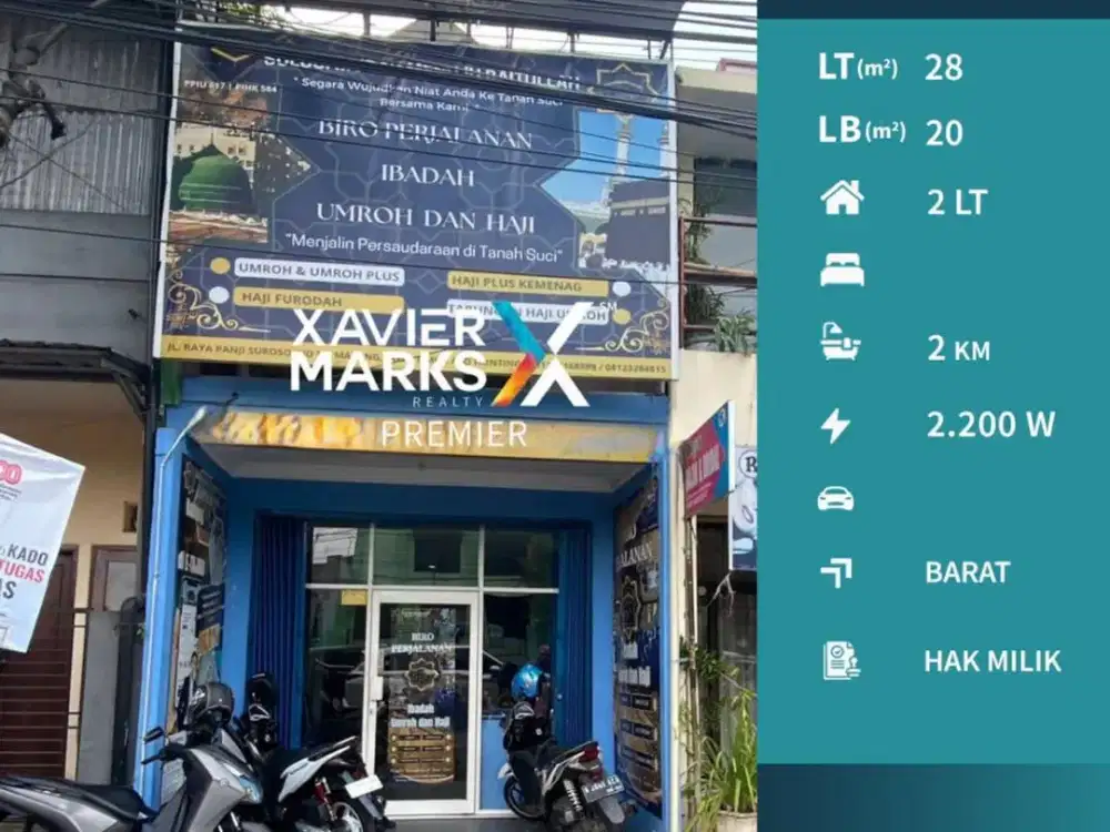 Dijual/Disewakan Ruko Jalan Poros Panji Suroso Malang Area Strategis