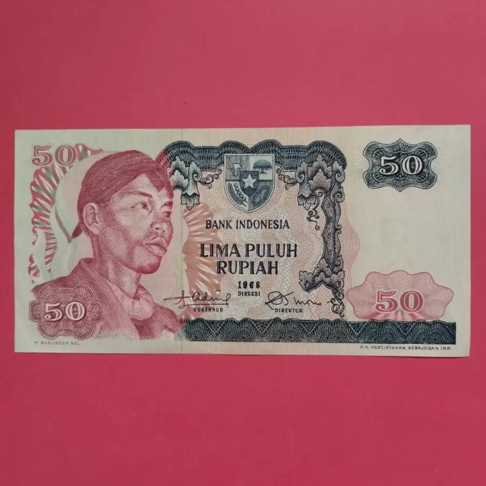 Uang Kuno Kertas Rp 50 Tahun 1968