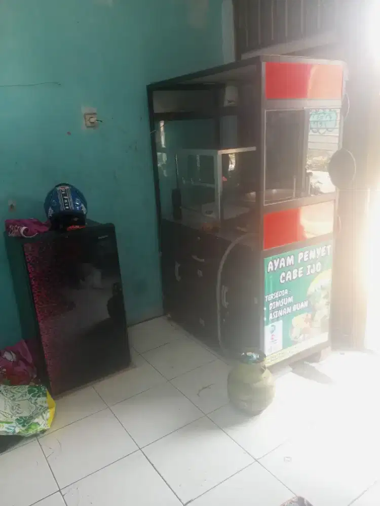 Gerobak + etalase ayam ciken / etalase ayam penyet