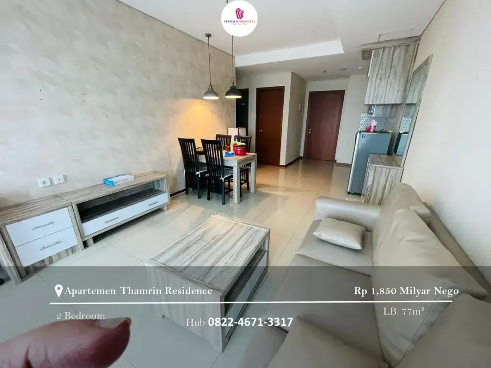 Dijual Apartement Thamrin Residence 2BR Full Furnished Lantai Sedang