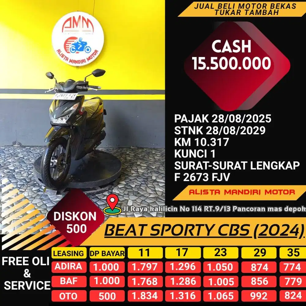 BEAT SPORTY CBS 2024 DP 500 CC 0% KREDIVO TOKPED SPAYLETTER INDODANA