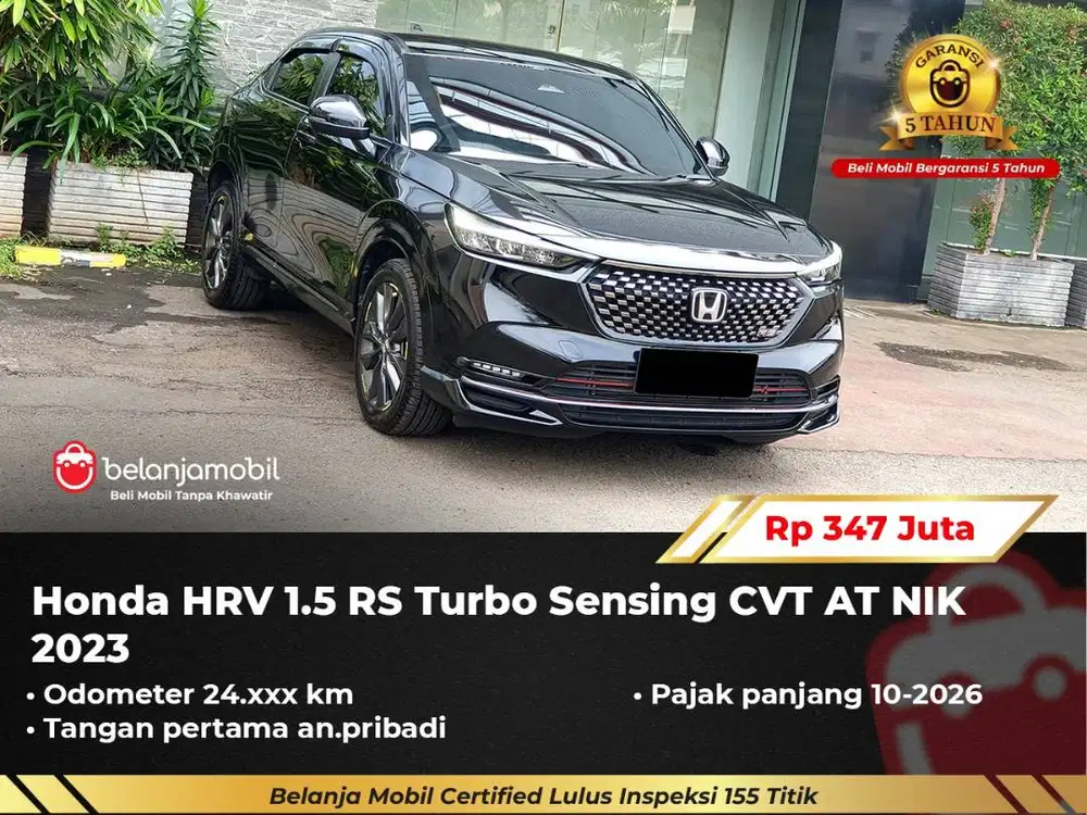 [ GARANSI 5TH ] Honda HRV HR-V HR V 1.5 RS Turbo AT Hitam 2023/2024
