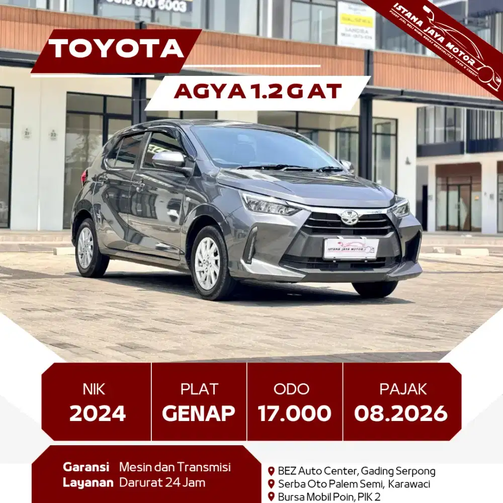 [TDP 10JT] TOYOTA AGYA 1.2 G AT 2024