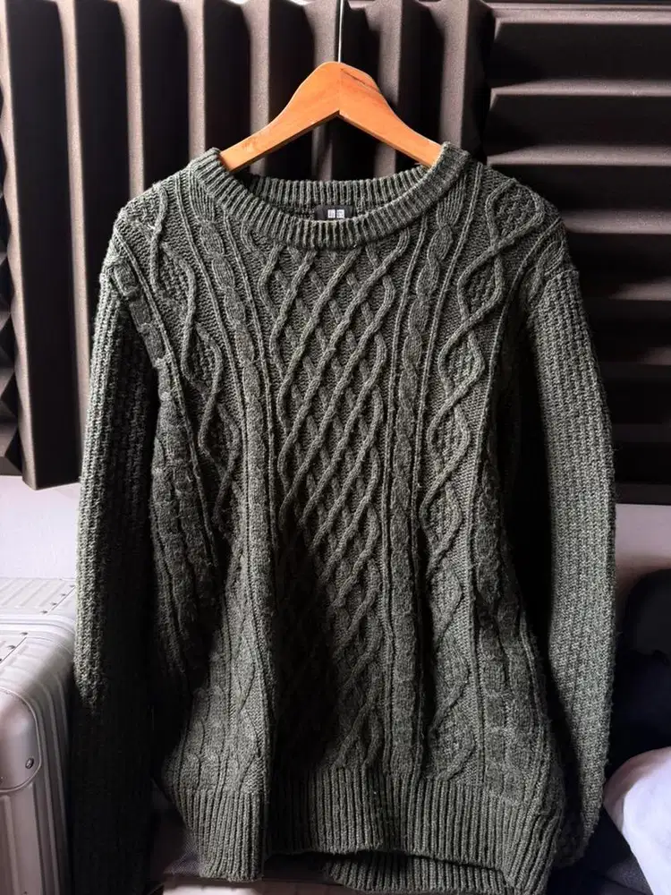 Uniqlo cable knit wear sweater Green - M