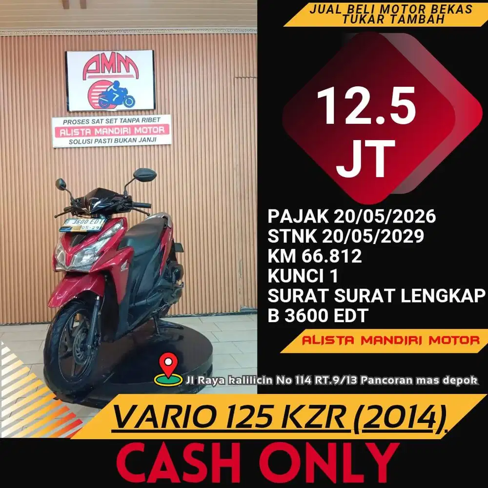 VARIO KZR 2014 PAJAK HIDUP CC 0% KREDIVO TOKPED SPAYLETTER INDODANA