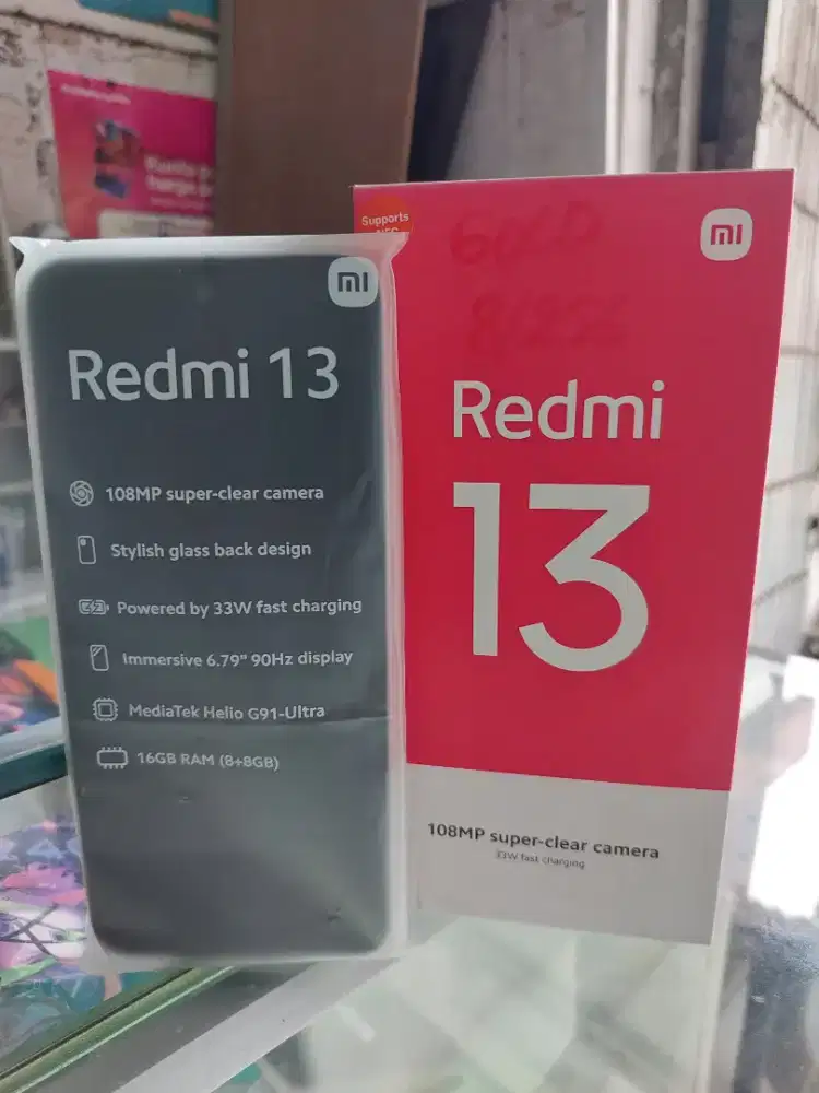 Redmi 13 ram 8+8 256GB gold like new garansi resmi