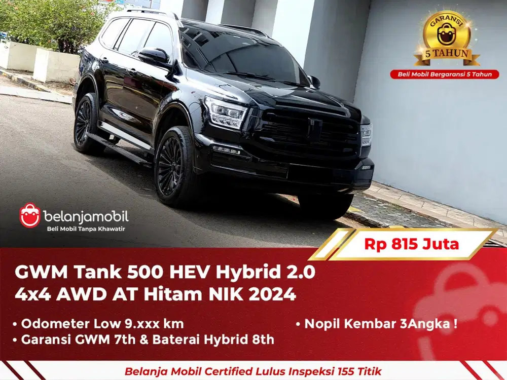 [ GARANSI 5TH ] GWM Tank 500 HEV Hybrid 2.0 4x4 AWD AT 2024 2025
