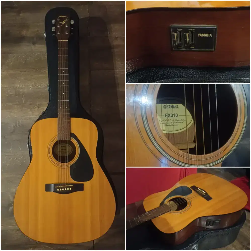 Gitar Akustik Elektrik Original Yamaha FX310 Empuk di Jari utk Pemula